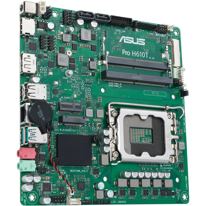 ASUS PRO H610T-CSM Placa Base Intel H610 LGA 1700 mini ITX, Compatible con Intel Celeron, Core i3/i5/i7/i9, DDR5-SDRAM, 90MB1G60-M0EAYC 3