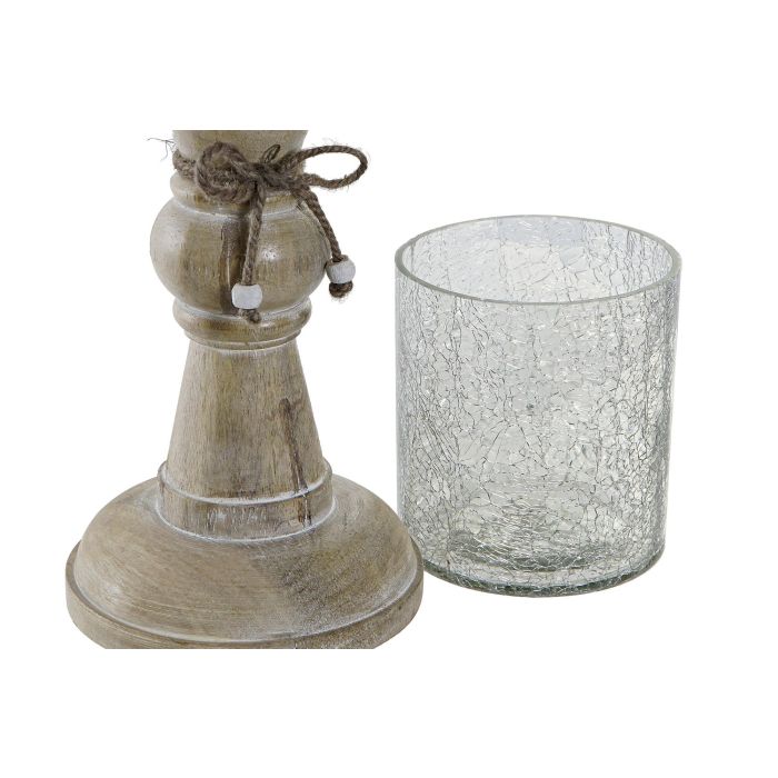 Portavela Romantico DKD Home Decor Natural Transparente 13 x 32 x 13 cm (2 Unidades) 1 Portavela Romantico DKD Home Decor Natural Transparente 13 x 32 x 13 cm (2 Unidades) 1