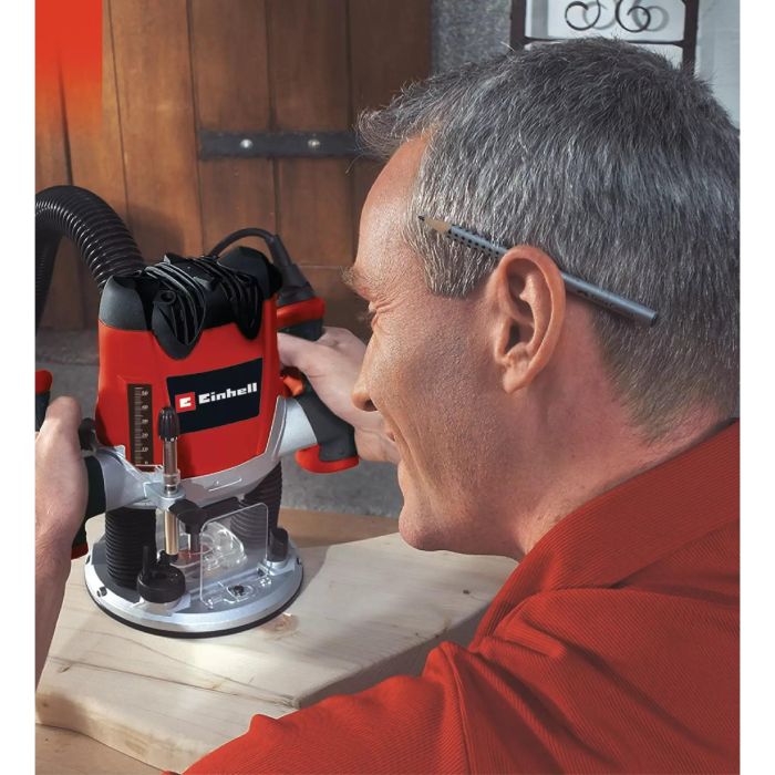 Einhell TE-RO 1255 E Fresadora de Superficie 1200W, Velocidad de 11000-30000 RPM, para Fresado de 5.5 cm 2