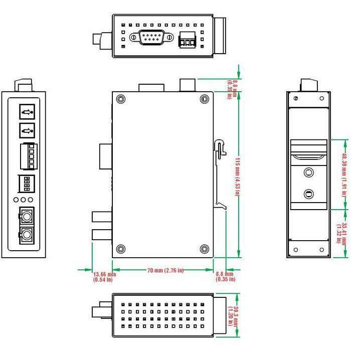 Moxa Conversor Industrial RS-232/422/485 a Fibra con Comunicación Three-Way, Puerto D-sub y Bloque Terminal 1 Moxa Conversor Industrial RS-232/422/485 a Fibra con Comunicación Three-Way, Puerto D-sub y Bloque Terminal 1