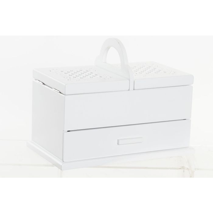 Joyero Romantico DKD Home Decor Blanco Lila 17 x 24 x 30 cm (2 Unidades) 2