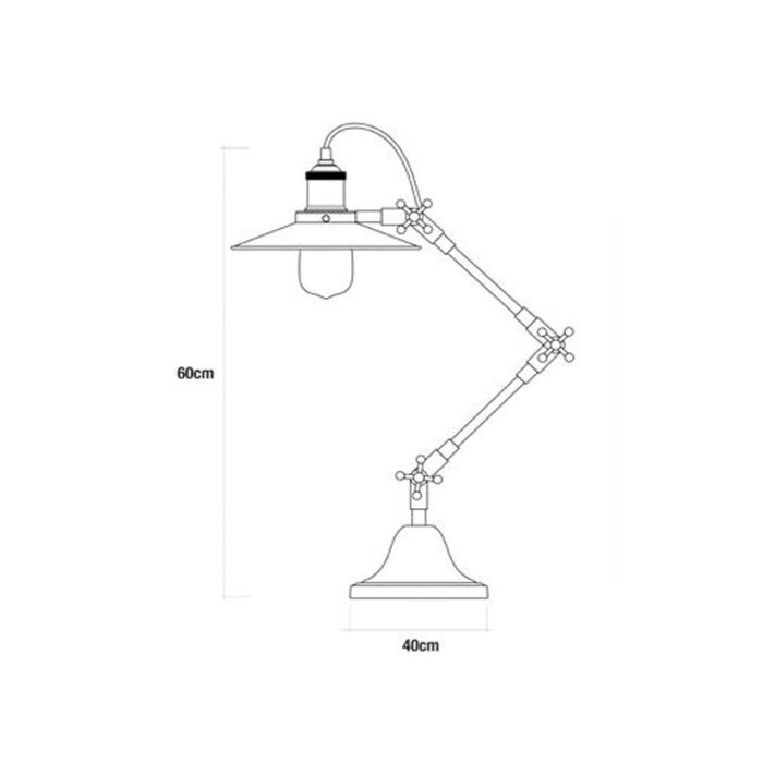 Edm Flexo Vintage Metálico, Lámpara Sobremesa, Altura Extensible 40-80 cm, Base Ø16 cm, E27, 60W 1 Edm Flexo Vintage Metálico, Lámpara Sobremesa, Altura Extensible 40-80 cm, Base Ø16 cm, E27, 60W 1