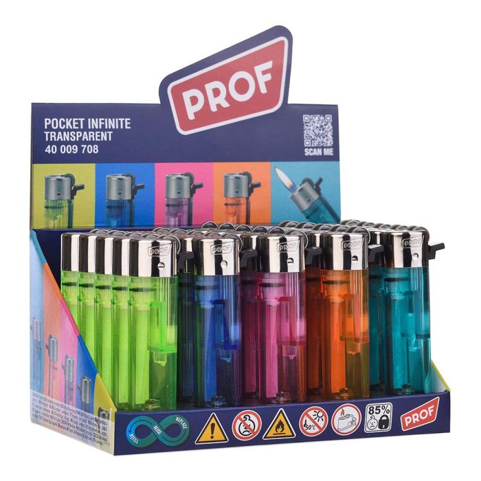 Prof Encendedor de piedra, colores surtidos, transparente