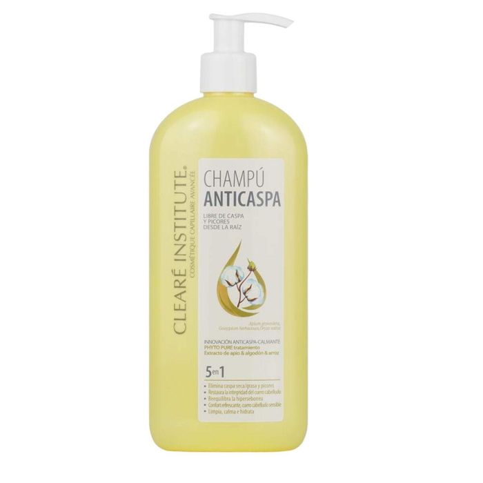 Clearé Institute Champú Anticaspa para Cuero Cabelludo Sensible - Elimina Caspa Seca y Grasa, 93,6% Natural, 400 ml