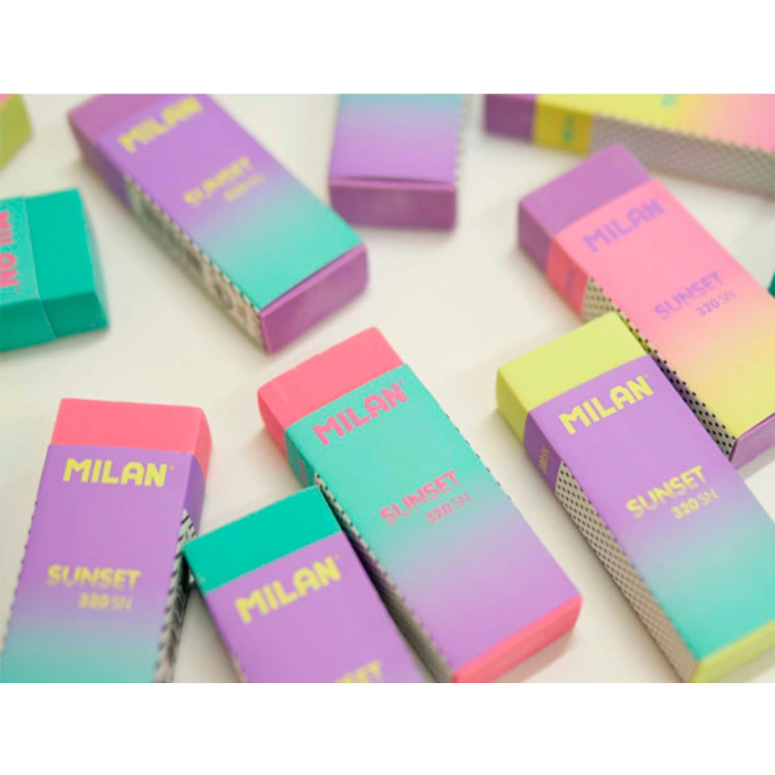 Milan Goma Nata 320 Sunset Colores Surtidos para Lápiz Suave No Abrasiva 4
