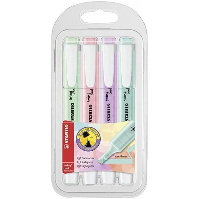 Stabilo Marcador Fluorescente Swing Cool Pastel C-Surtidos Blíster 4 Ud Stabilo Marcador Fluorescente Swing Cool Pastel C-Surtidos Blíster 4 Ud