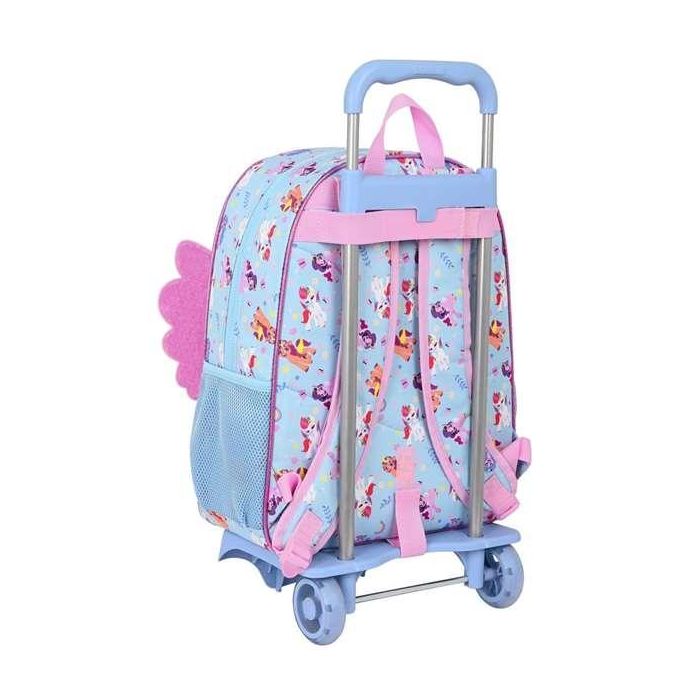 Mochila Escolar con Ruedas My Little Pony Wild & free Azul Rosa 33 x 42 x 14 cm