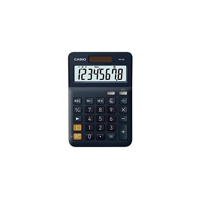 Casio Calculadora De Oficina Sobremesa Negro 8 Dígitos Ms-8E Casio Calculadora De Oficina Sobremesa Negro 8 Dígitos Ms-8E
