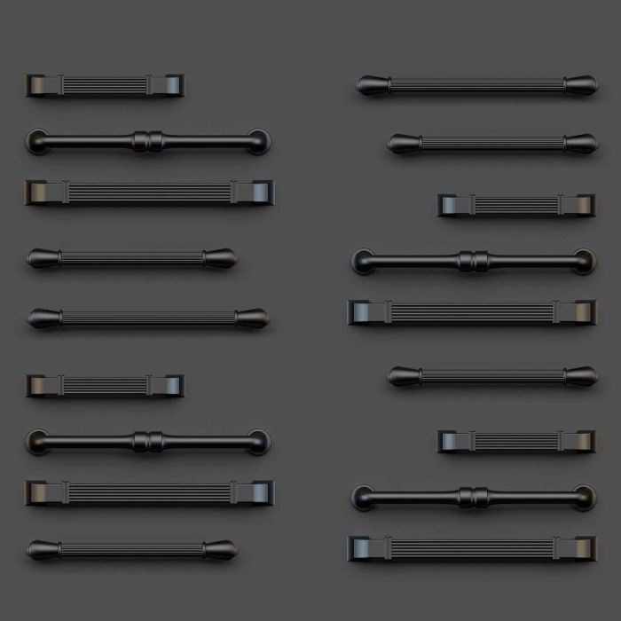 Emuca Lote de 20 tiradores para mueble Suez, L184mm, intereje 160mm, Aluminio, Pintado negro 4