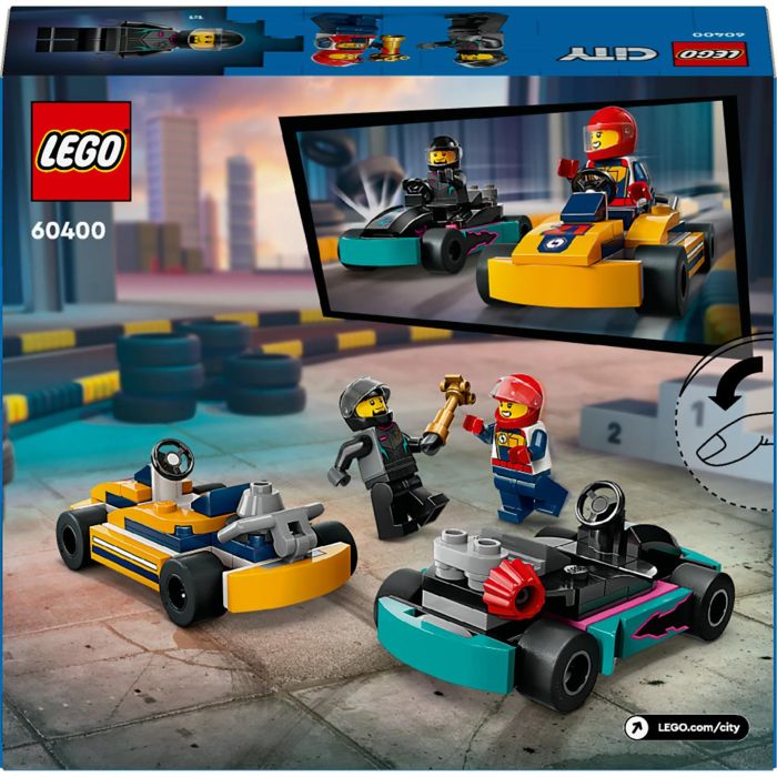 LEGO 60400 City Karts y Pilotos de Carreras, Juego de Construcción de Vehículos con 2 Minifiguras, Juguete para Niños y Niñas +4 Años 8 LEGO 60400 City Karts y Pilotos de Carreras, Juego de Construcción de Vehículos con 2 Minifiguras, Juguete para Niños y Niñas +4 Años 8