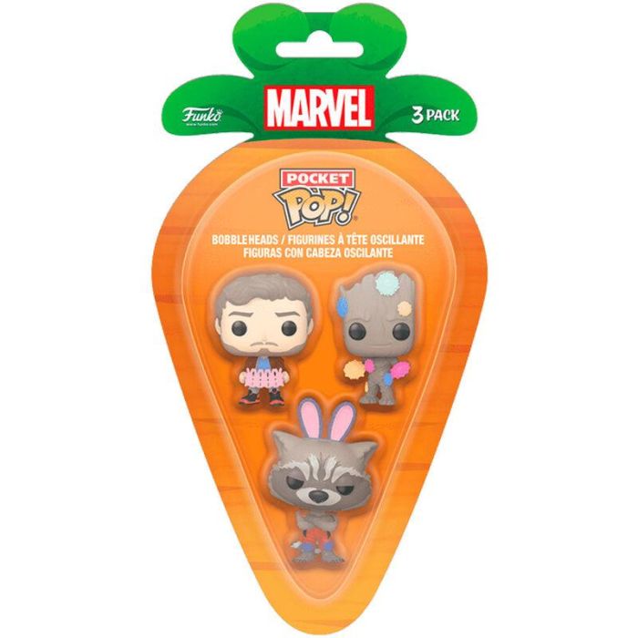 Blister 3 figuras Carrot Pocket POP Marvel Guardianes de la Galaxia Pascua 1