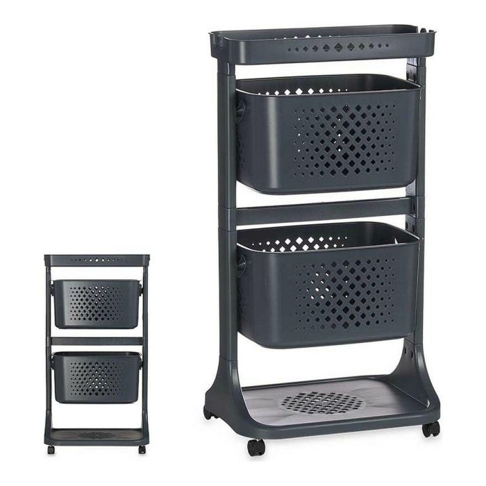 Carrito Verdulero Kinvara TP-747-2 Antracita Polipropileno Plástico 38 x 81,2 x 43,6 cm 1