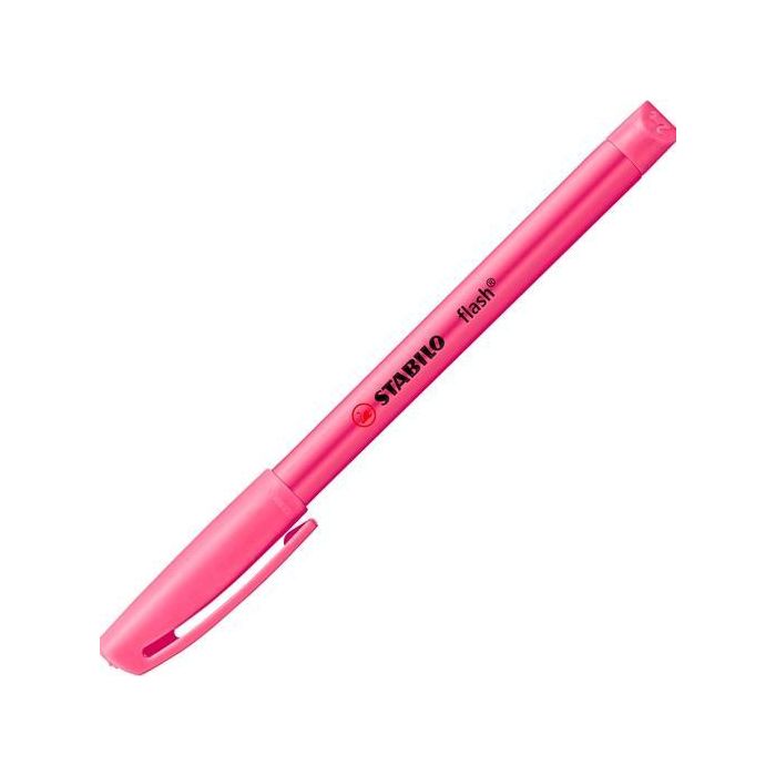 Stabilo Marcador Fluorescente Flash Rosa Caja 10 Ud - Tinta Visible, Anti-Secado, 2 Anchores de Trazo 0