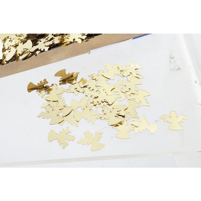 DKD Home Decor Decoración Navidad Moderna Ángeles de PVC, Dorado y Plateado, Pack de 2 Unidades 1
