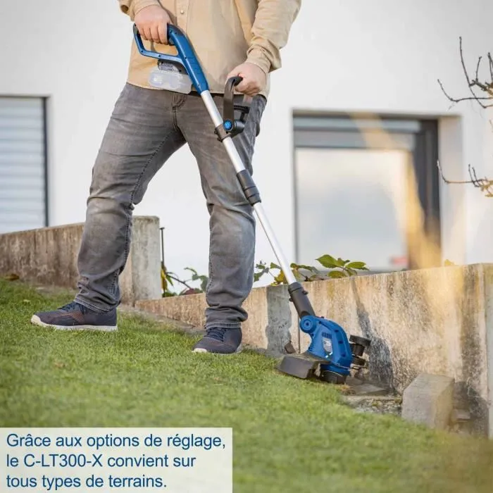 Scheppach C-LT300-X SET S2 Recortadora de césped inalámbrica, Ancho de corte 30 cm, 2 baterías IXES 20 V 2 Ah y cargador doble