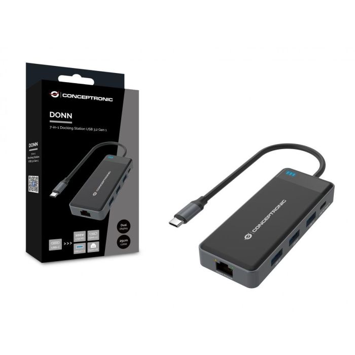 Conceptronic DONN14G Adaptador USB-C 7 en 1 a HDMI/USB-C PD/USB 3.0/GbE, 4K 30Hz, Compatible con Windows/Mac/Chrome OS 3 Conceptronic DONN14G Adaptador USB-C 7 en 1 a HDMI/USB-C PD/USB 3.0/GbE, 4K 30Hz, Compatible con Windows/Mac/Chrome OS 3