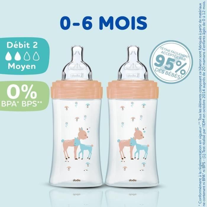 Dodie DOD3700763510989 Conjunto 3 Biberones Sensation+ Anticólico Cristal 270ml 0-6 meses con pacificador plano 2 Dodie DOD3700763510989 Conjunto 3 Biberones Sensation+ Anticólico Cristal 270ml 0-6 meses con pacificador plano 2