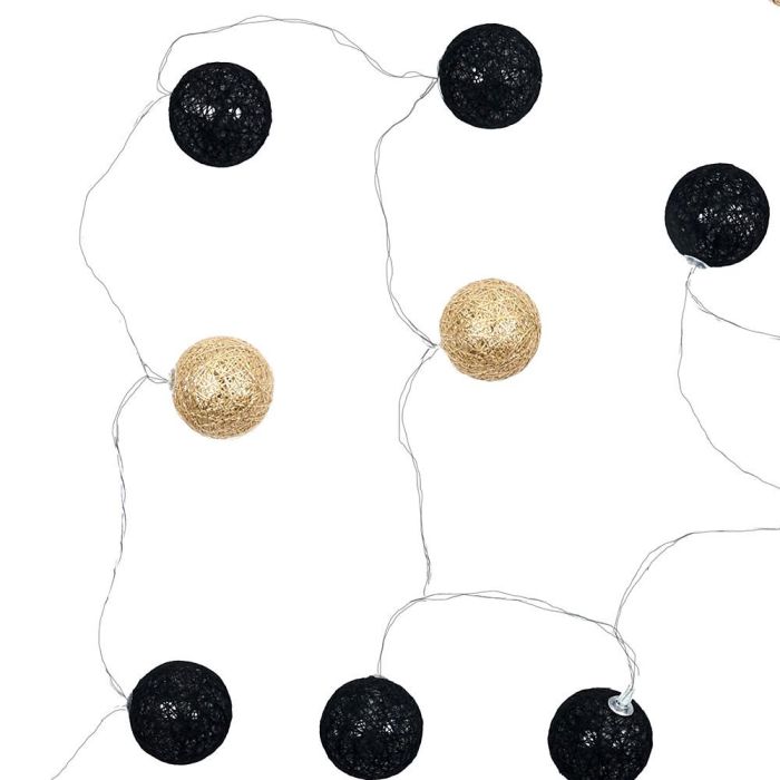 Home Deco Factory Guirnalda Luz 15 Led Negro y Dorado, Conexión Usb, Ideal para Decoración 1