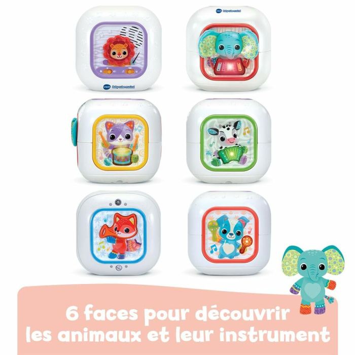 Vtech Baby Cubo Musical Didáctico para Bebés 6-36 Meses con 4 Botones de Animales, Texturas, 6 Canciones y 16 Melodías 9