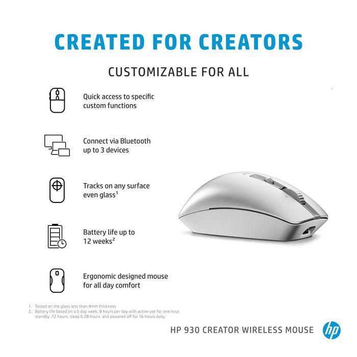 HP Ratón Inalámbrico 930 Creator, 4000 ppp, 8 Botones, Bluetooth 5.1, Batería Recargable 21 HP Ratón Inalámbrico 930 Creator, 4000 ppp, 8 Botones, Bluetooth 5.1, Batería Recargable 21
