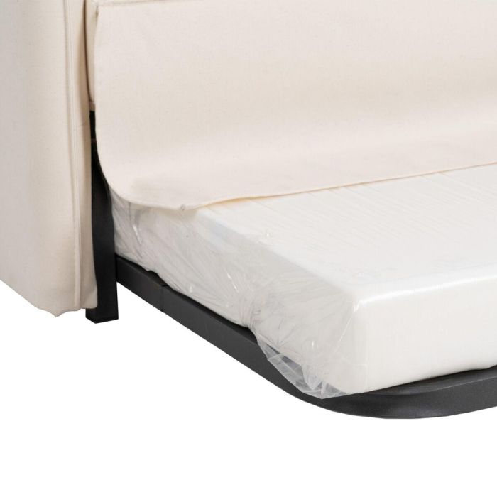 Sofá Cama 200 x 94 x 86 cm Tejido Sintético Crema 5