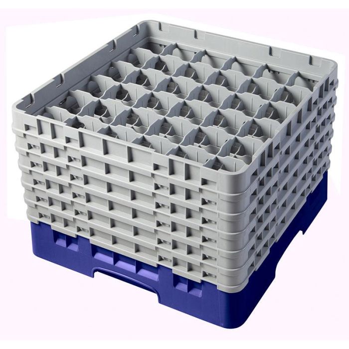 CAMBRO - 36S1114-186 - Cesta de lavado 36 comp. 6 alturas - 7,2 cm Ø máx. - alt. máx. 29,9 cm - 50 x 50 x 34,9 cm - Azul marino