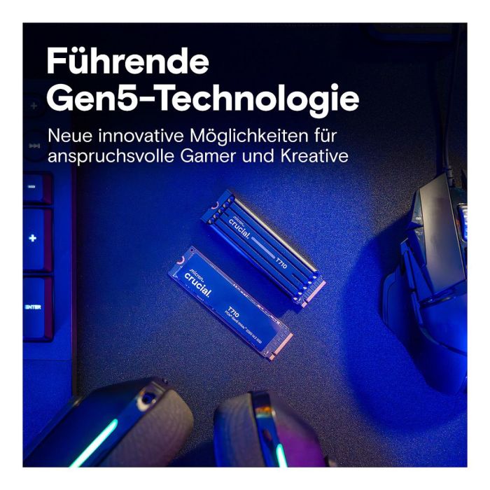 Crucial T710 SSD 2TB PCIe Gen5 NVMe M.2 2280 3