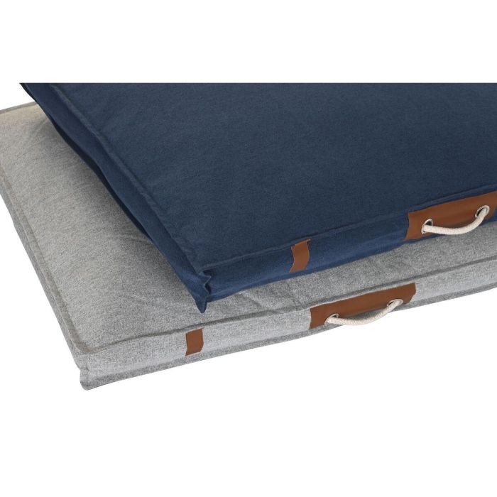 Cama Mascota DKD Home Decor Azul Marino Gris Claro 68 x 10 x 88 cm (2 Unidades) 1