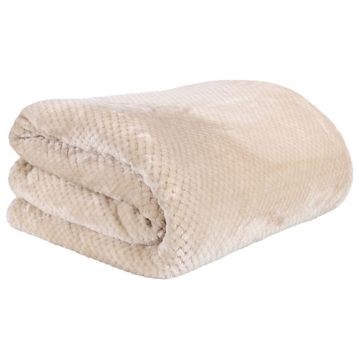 Home Deco Factory Manta XXL 180x220 cm Beige Borreguito Caliente 100% Poliester 1