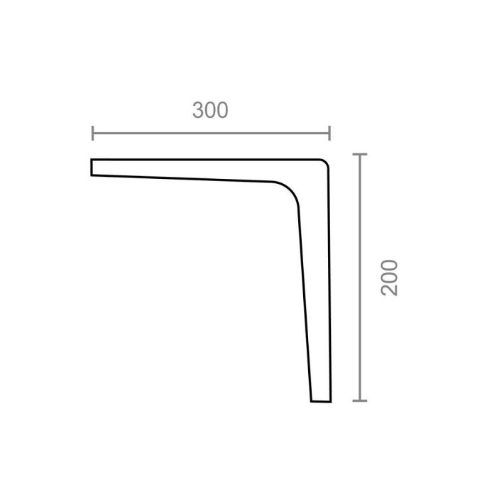 Escuadra aluminio plm07 negra 300 x 200 mm 1 Escuadra aluminio plm07 negra 300 x 200 mm 1
