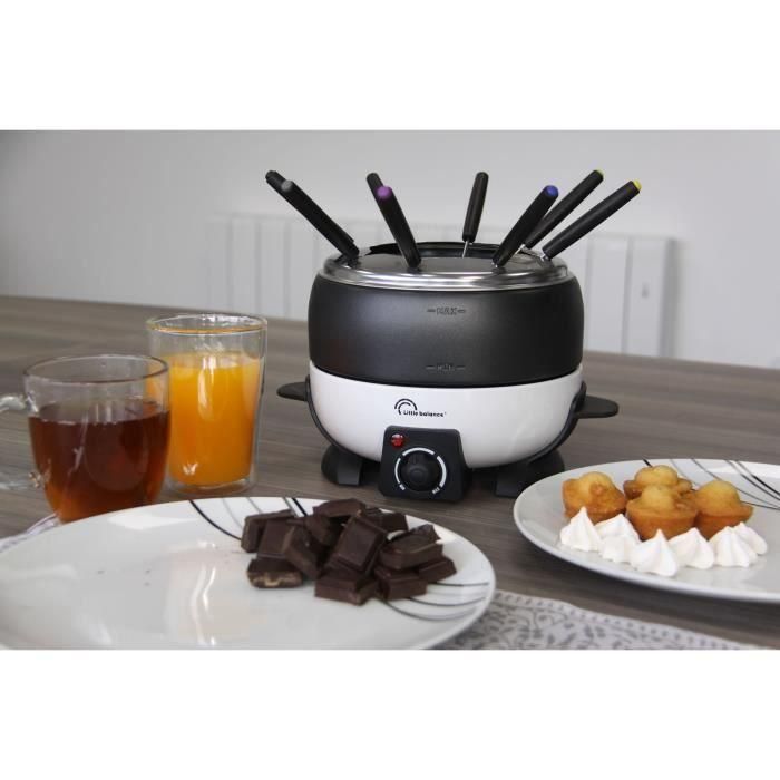 Máquina de fondue - LITTLE BALANCE - HAPPY - 800 W - 2 L - 8 personas - Blanco / Negro