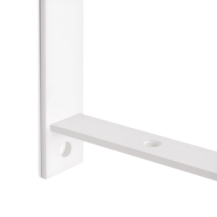 Emuca Juego de soportes para estante de madera Shelf con forma triangular, Acero, Pintado blanco 4