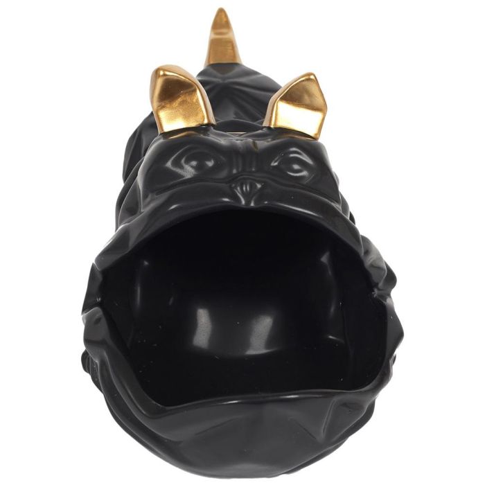 Home Deco Factory Vaciabolsillos Bulldog Negro Galerie Escultura para Llaves Monedas 30x16x18 cm 2