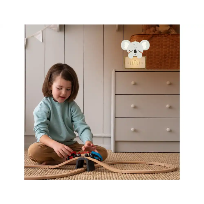 Wondee Lámpara Infantil Personalizable Little Koala Oso Perezoso Madera Sostenible Luz Nocturna Quit Miedos Regalo Bebé 2