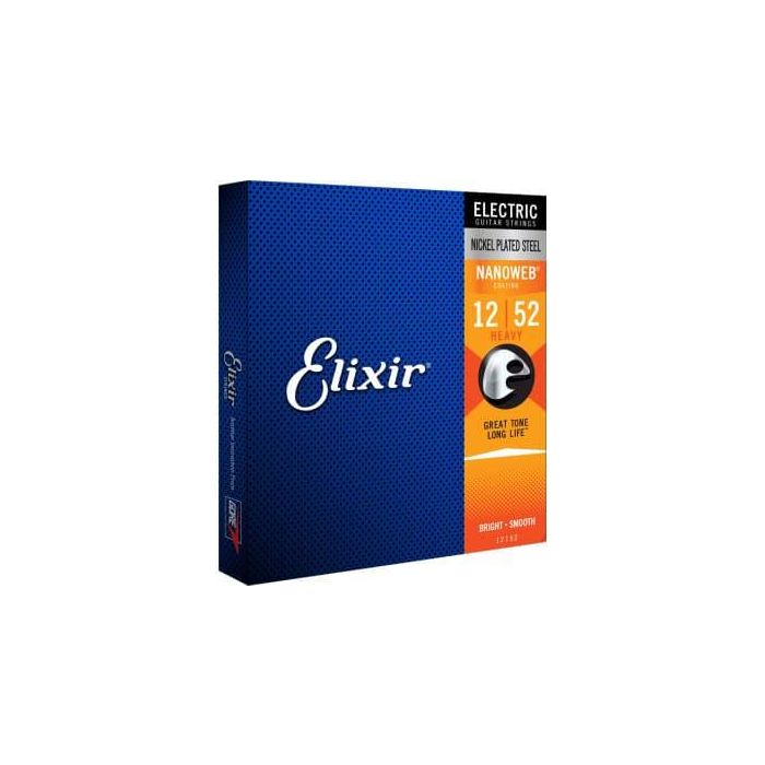 Elixir Cuerdas Eléctricas Nanoweb de Níquel, Calibre 12-52, para Guitarra