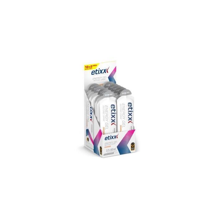 Etixx Isotonic Energy Gel Sabor Naranja 12 Unidades - Rápida Absorción, Vegano, No Requiere Agua