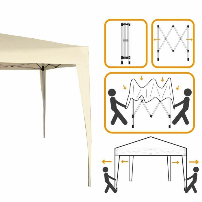 Cenador Aktive 300 x 240 x 300 cm Acero Crema Plástico 3