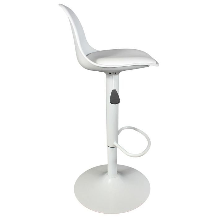 Home Deco Factory Taburete Bar Isak Blanco Regulable Diseño Moderno Asiento Acolchado 83-104cm 2 Home Deco Factory Taburete Bar Isak Blanco Regulable Diseño Moderno Asiento Acolchado 83-104cm 2