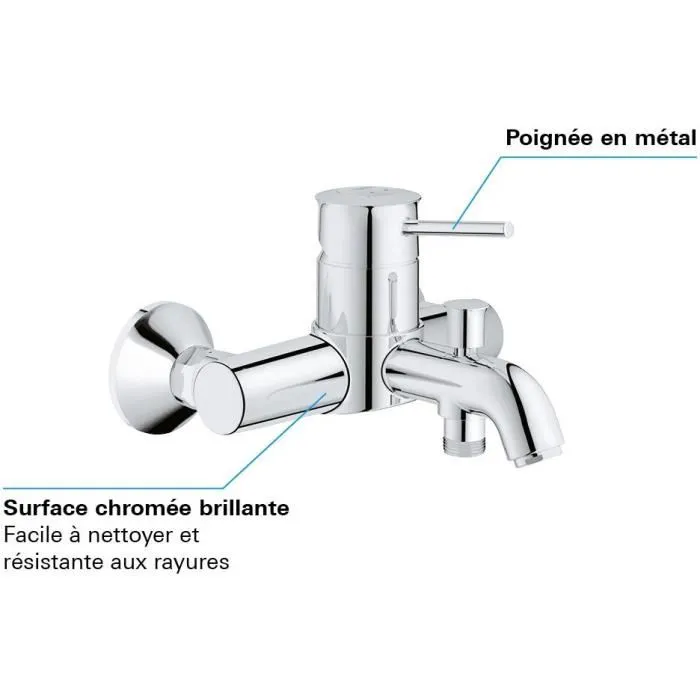 Grohe 4005176388873 Batidora de Monocominación de Baño/Ducha para Pared 3