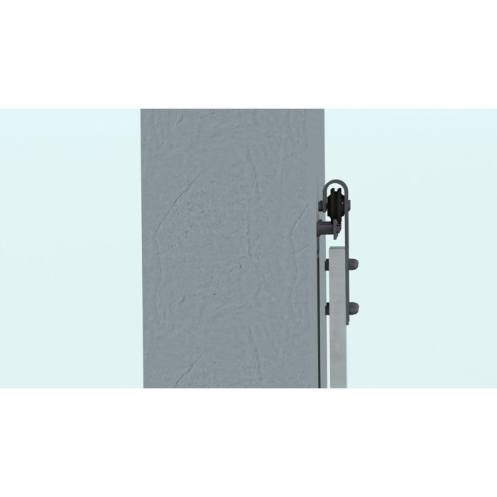 HERRAJES ALK Vilna Kit Herrajes Puerta Granero Rústico Amortiguado, Guía 3m, Negro Mate, para Puertas de 35-40mm, hasta 80kg 2