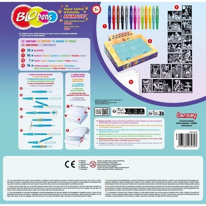 Juego de colorear - LANSAY - Blopens Animals - 16 plantillas - Lavable - A partir de 5 años 4 Juego de colorear - LANSAY - Blopens Animals - 16 plantillas - Lavable - A partir de 5 años 4
