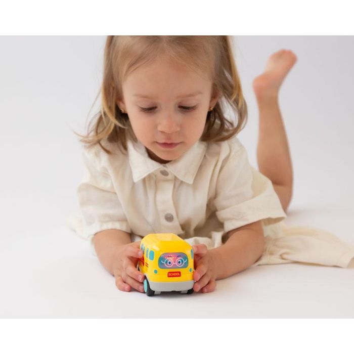 KioKids Bus Escolar de Juguete con Luz y Sonido para Bebés +12 Meses, 23 Melodías y Sonidos, Plástico Amarillo 1