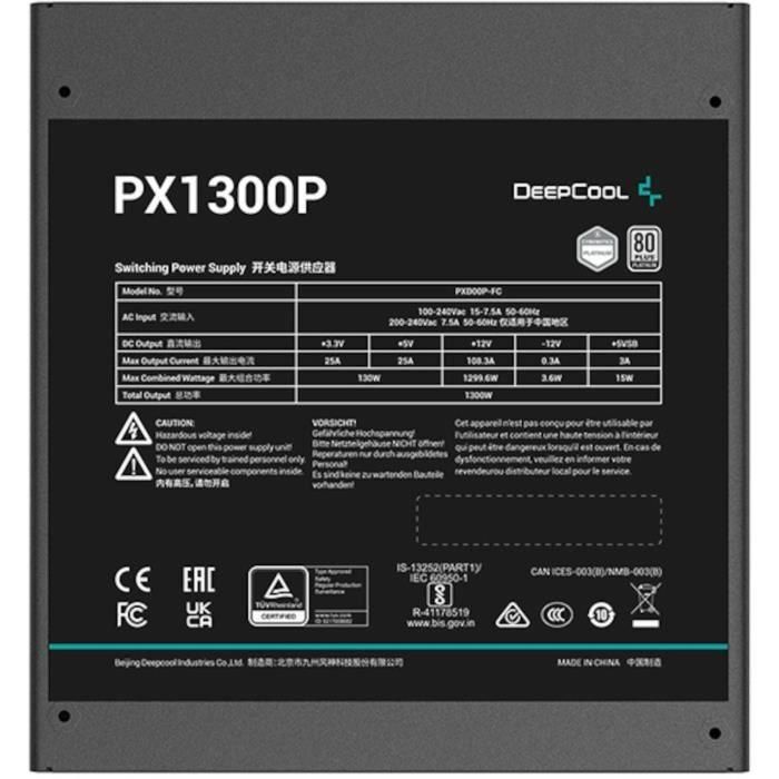 DEEPCOOL - PX1300P ATX 3.0 - Fuente de alimentación para PC - 1300W - 80Plus Platinum - Ventilador de 120 mm - Modular completo - Negro 2