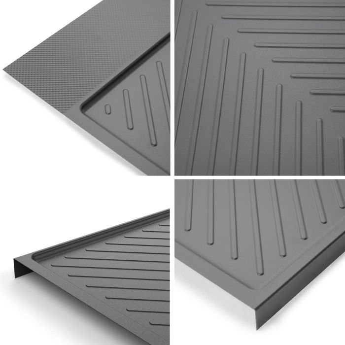 Emuca Protector fondo fregadero Sink para mueble de cocina, M100, 967x580mm, espesor de tablero 16mm, cortable, Plástico, Gris antracita 3
