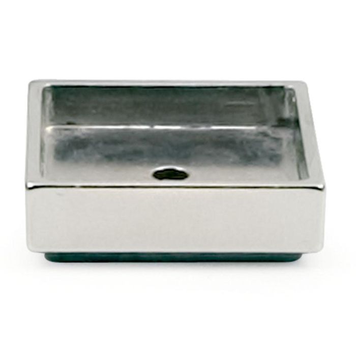 DUVER RIVERA 40 Base Embellecedor Cuadrada 40x40 Cromo RAL 9006 Zamak, con Deslizante para Patas de Muebles