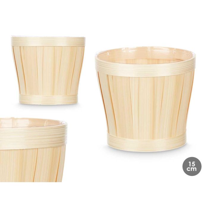 Cubre Macetas Redondo Bambu 15Cm Ibergarden (24 Unidades) Cubre Macetas Redondo Bambu 15Cm Ibergarden (24 Unidades)