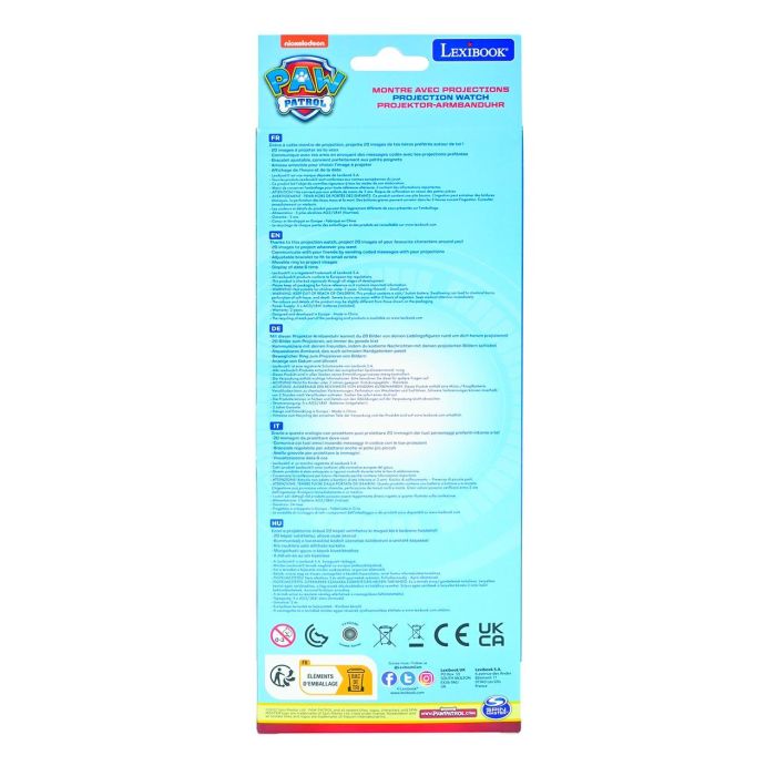 Lexibook Dmw050Pa Reloj Digital Patrulla Canina con Proyector de 20 Imágenes, Envía Mensajes Codificados, Pulsera Ajustable para Niños +3 Años 4 Lexibook Dmw050Pa Reloj Digital Patrulla Canina con Proyector de 20 Imágenes, Envía Mensajes Codificados, Pulsera Ajustable para Niños +3 Años 4