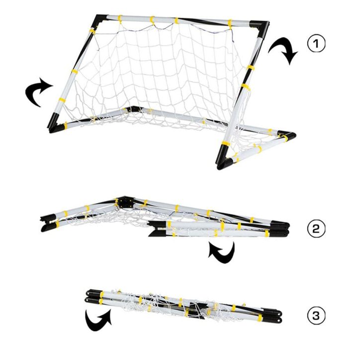 Color Baby Portería de Fútbol Plegable 90x59x59 cm con Pelota e Hinchador, Material Plástico y Poliéster para Niños +3 Años 2 Color Baby Portería de Fútbol Plegable 90x59x59 cm con Pelota e Hinchador, Material Plástico y Poliéster para Niños +3 Años 2