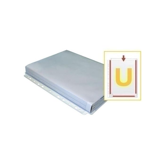 Grafoplás Bolsa 5 Fundas A4 Fuelle en U 11 Taladros PVC Transparente