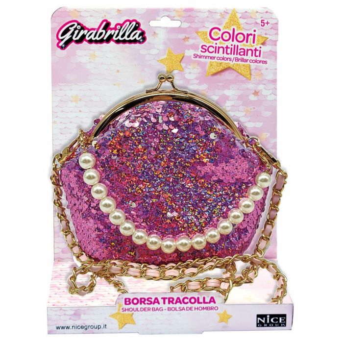 Bolso girabrilla. bolso de mano reversible de lentejuelas con asa de perlas 18,5x23,5x6,2 cm - modelos surtidos 1 Bolso girabrilla. bolso de mano reversible de lentejuelas con asa de perlas 18,5x23,5x6,2 cm - modelos surtidos 1